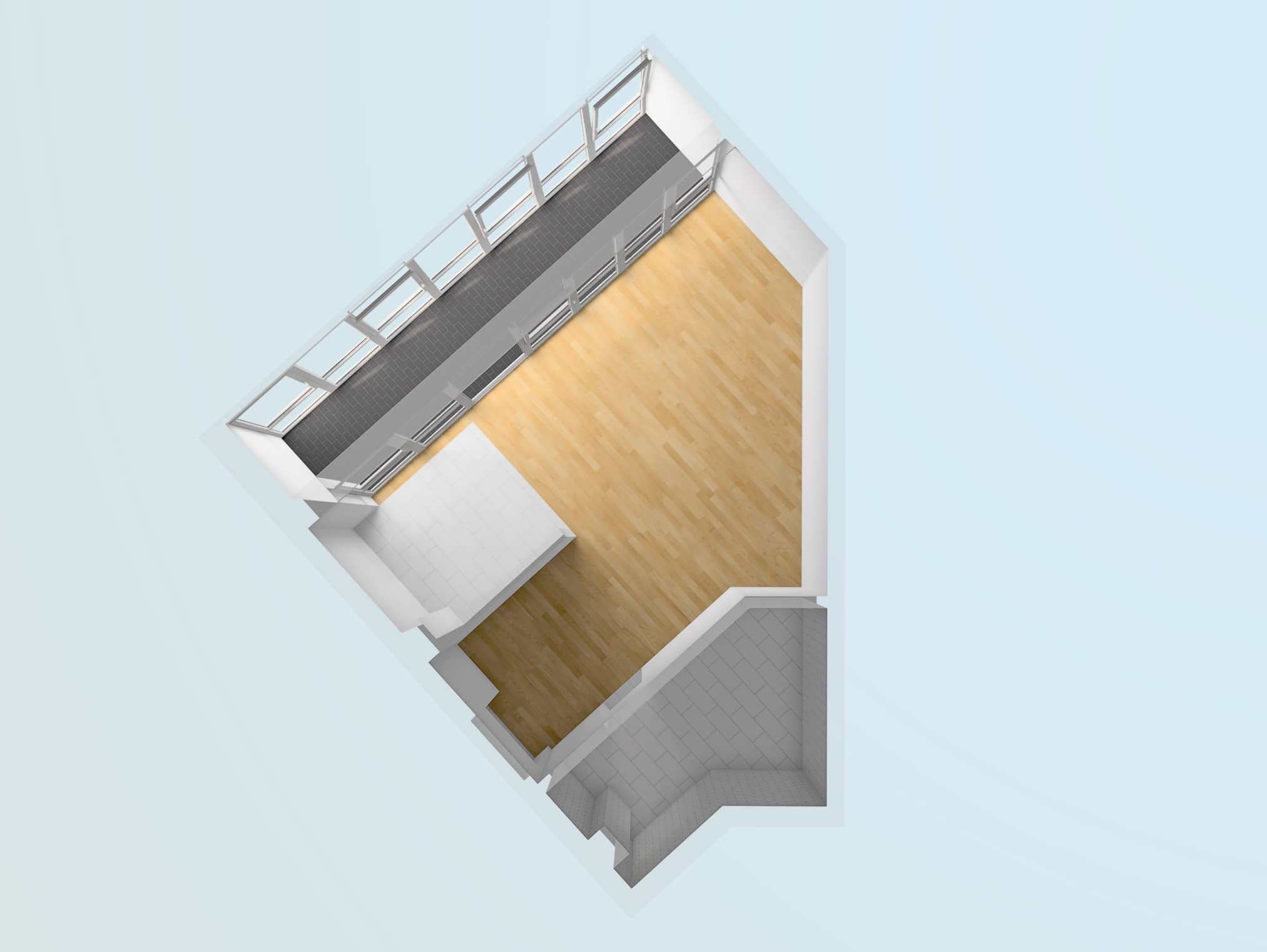 3D визуализация планировки апартаментов в комплексе Кандинский в Одессе