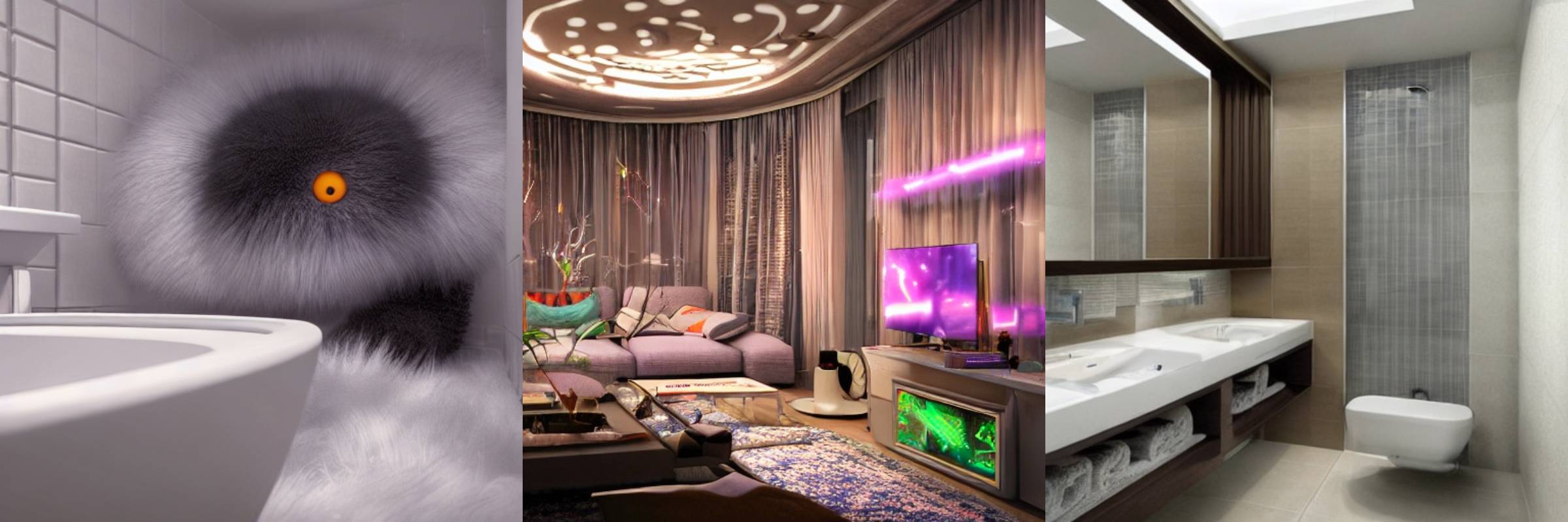 Фантастические интерьеры сгенерированные нейросетью