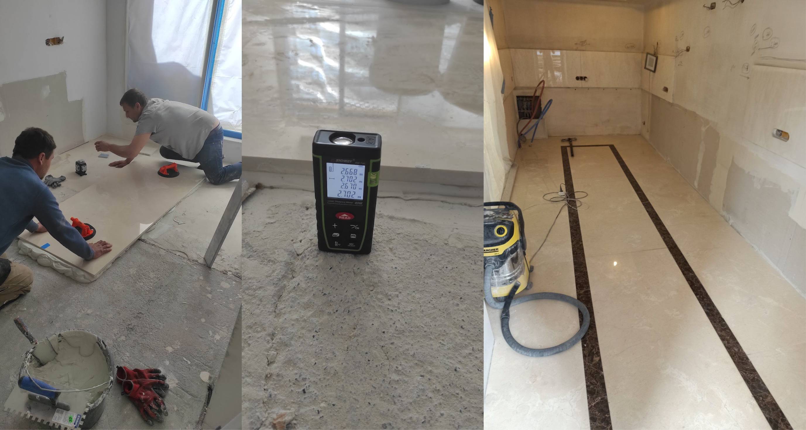 Подготовка основания и укладка мрамора