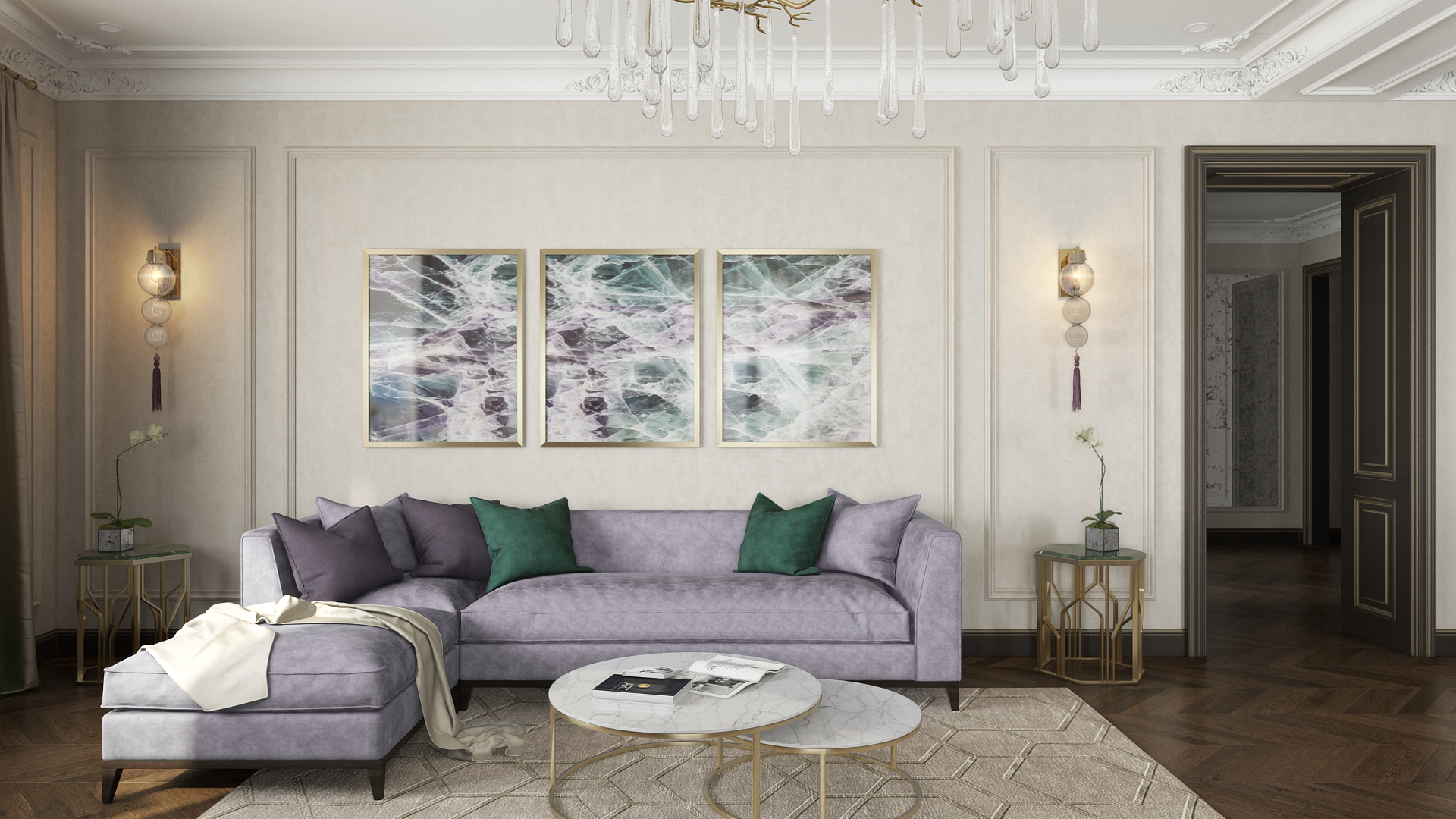 Дизайн-проект квартиры в неоклассическом стиле с нотами ар-деко и модернизма