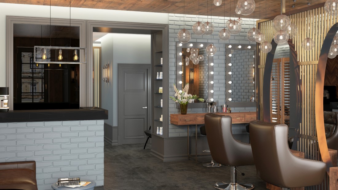 Дизайн-проект интерьера салона красоты в стиле лофт