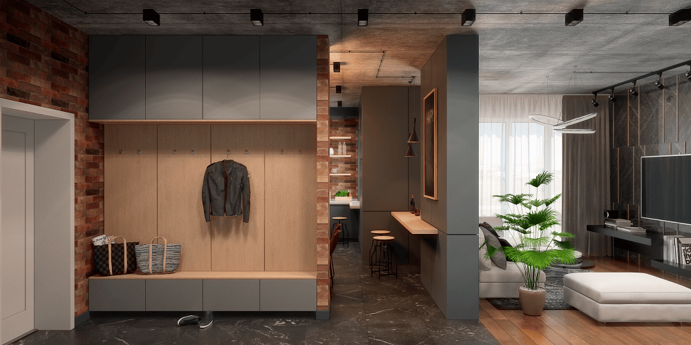 Дизайн двухуровневого пентхауса с террасой в Киеве  минимализм и лофт