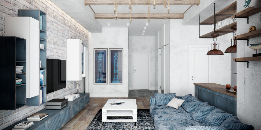 Дизайн інтер'єру квартири: Середземноморський лофт