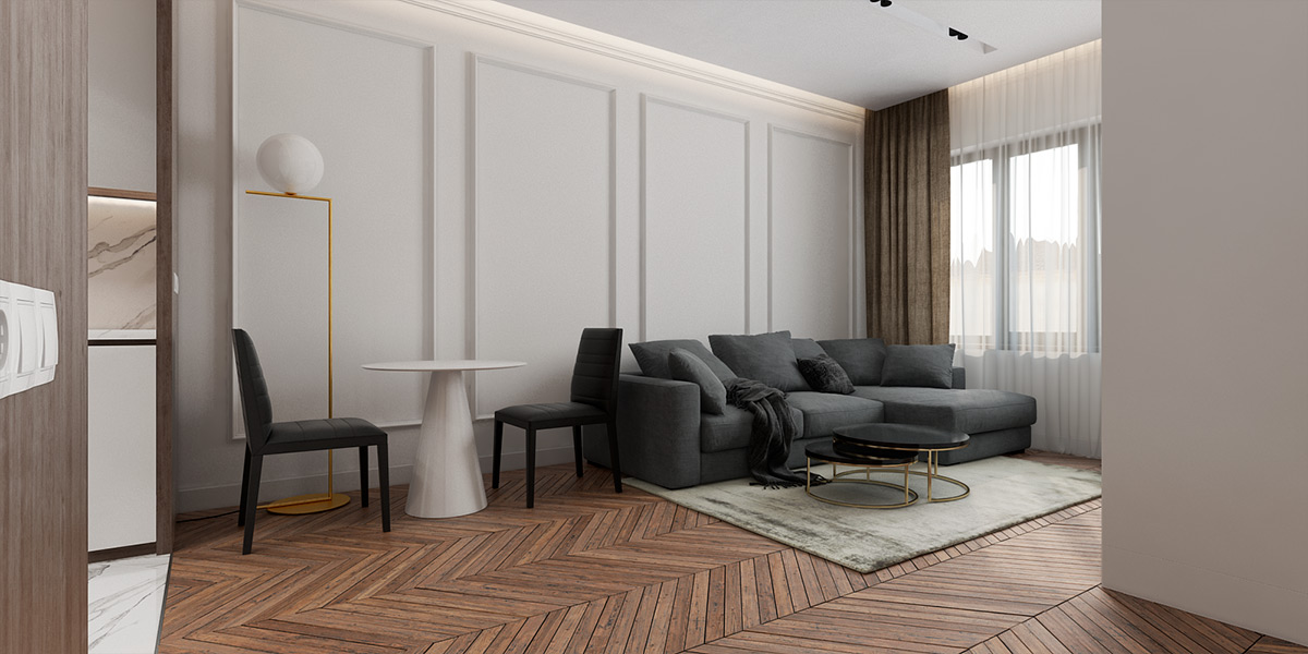 Дизайн мініапартаментів №2 &laquo;Мінімалізм і класика&raquo;