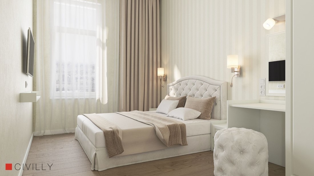 Дизайн входной группы ресепшн отеля Фонтан Престиж