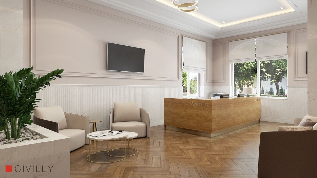 Апарт-отель Фонтан Престиж в современном классическом стиле в Одессе