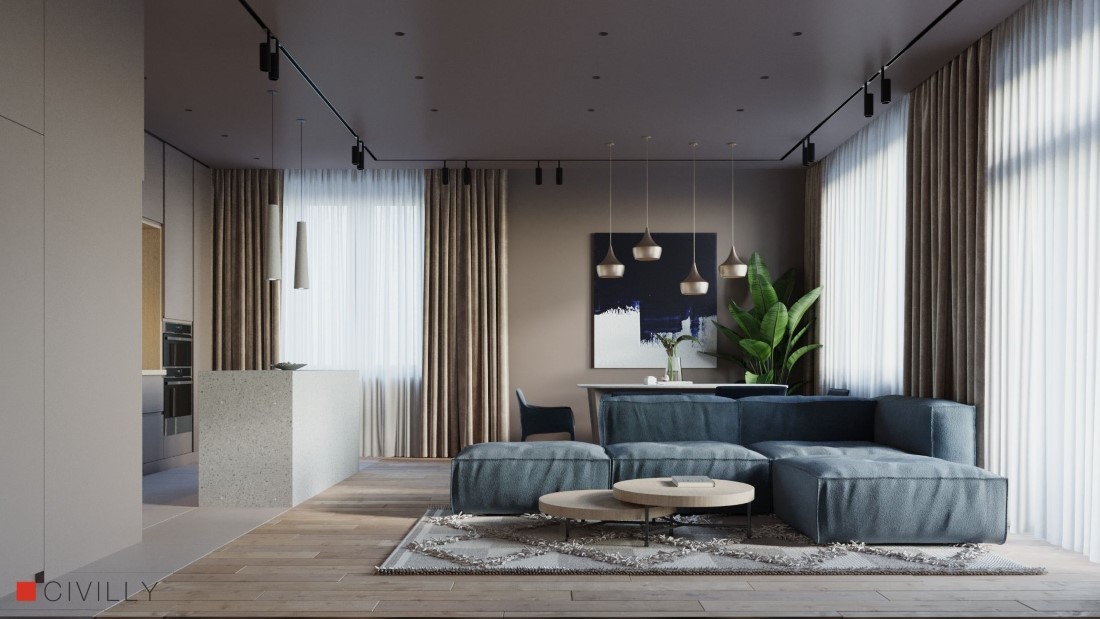 Функциональный дизайн 100 м&sup2; квартиры в ЖК 4 сезона