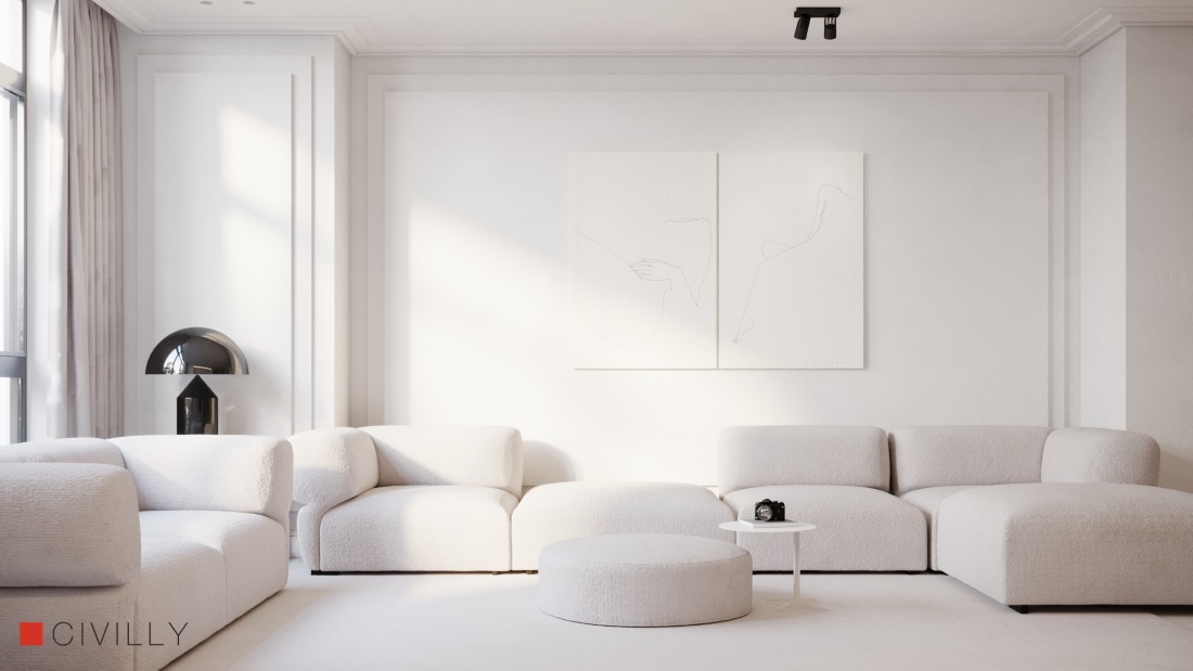 White Space в дизайне гостинной