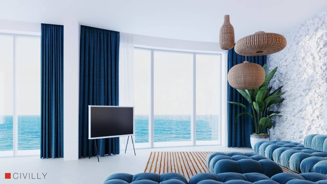 Дизайн пентхауса - номера в отеля в стиле Санторини