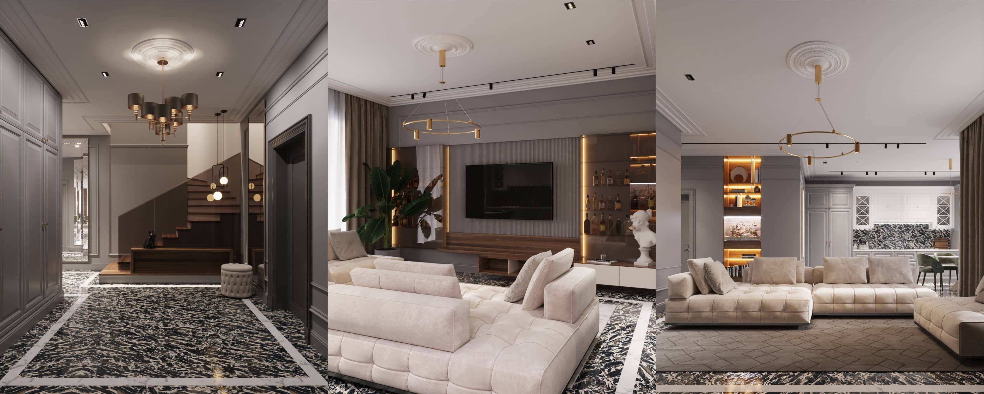 Дизайн интерьера апартаментов - 2 уровневый пентхаус в клубном доме "Сапфир" в Одессе