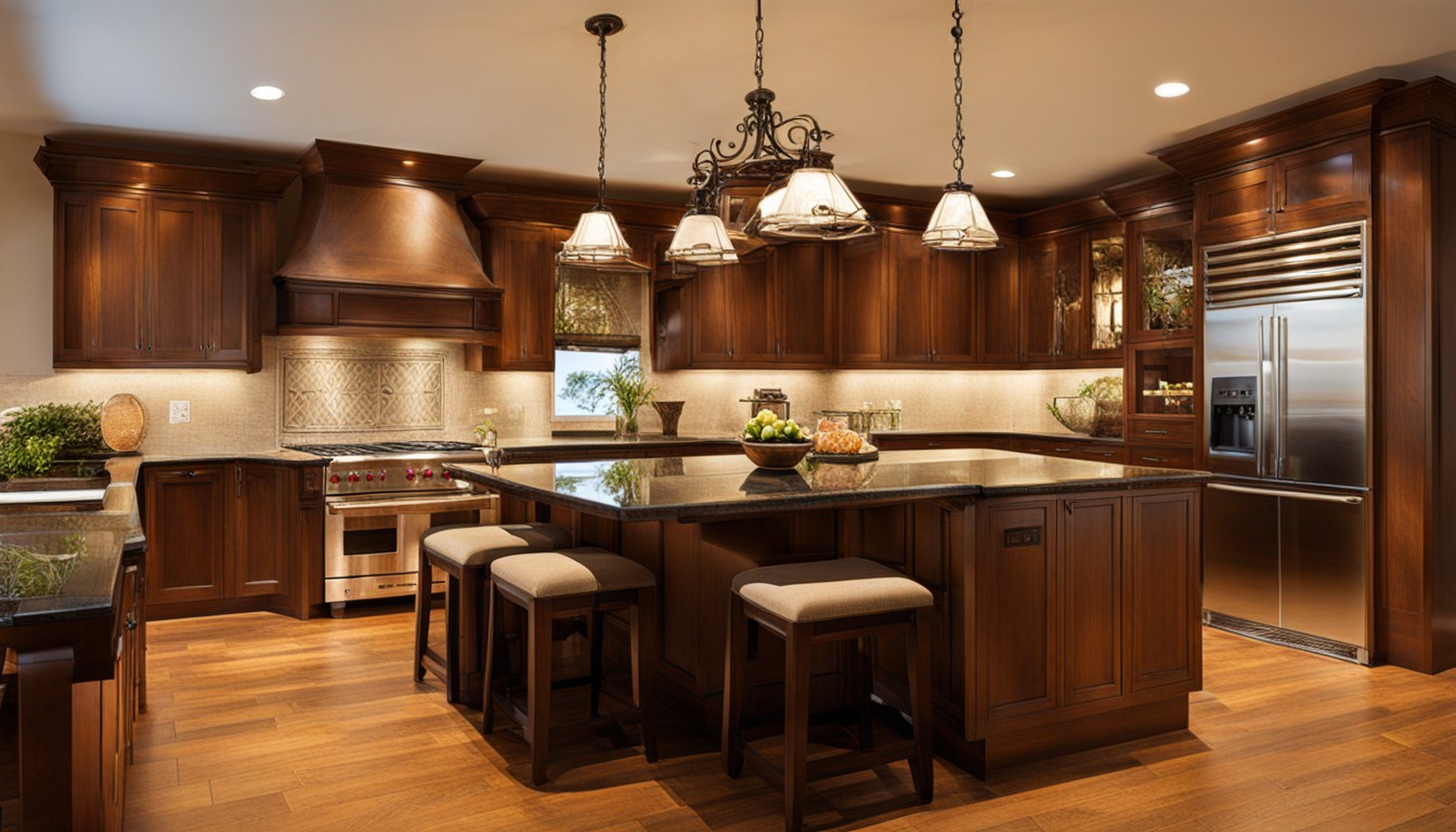 Интерьер кухни, сгенерированный нейросетью