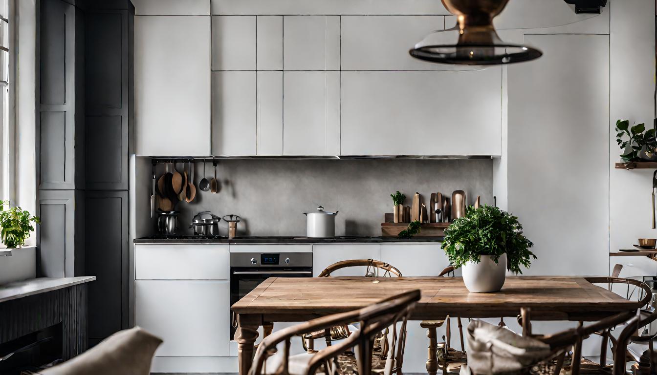 Интерьер кухни, сгенерированный нейросетью