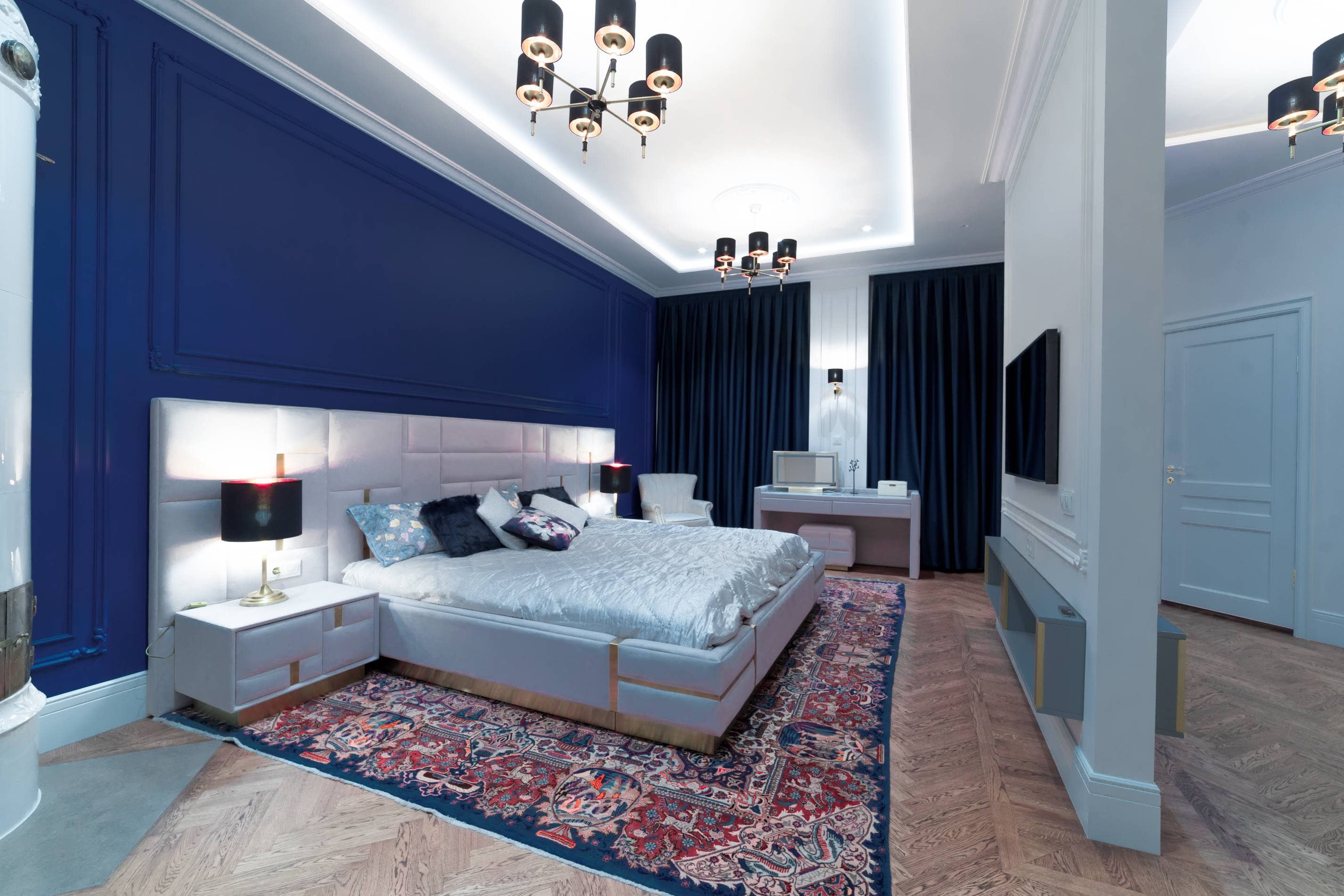 Фото интерьера нашего реализованного  объекта - спальни квартиры в Стокгольме