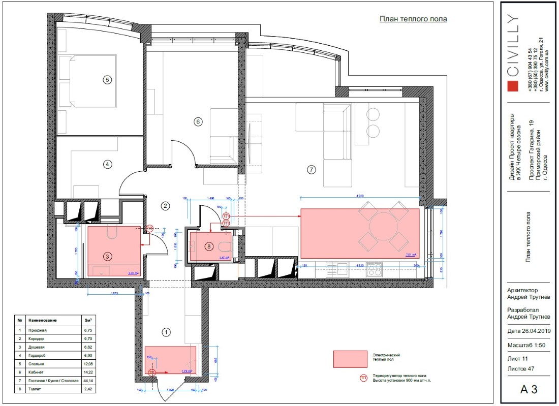 Разработка раздела по электрике в составе дизайн-проекта интерьера