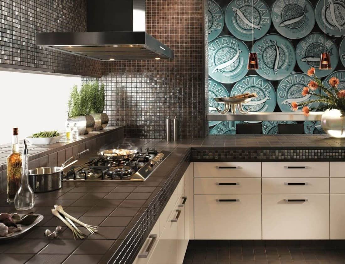 Кухонная столешница из керамической плитки